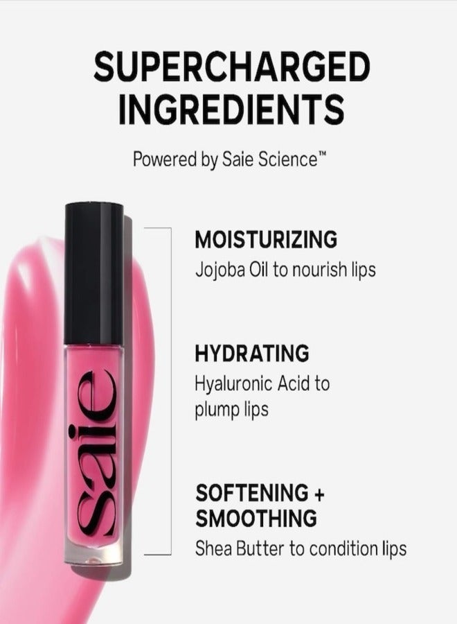 Saie  Glossy  Bounce™  High Shine Lip Gloss - Remix - mauve shimmer, Moisturizing Oil Infused, 5ml