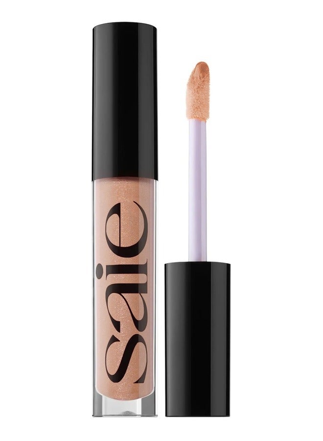 Saie Glossy Bounce™ High Shine Lip Gloss - Shake - warm nude shimmer , Moisturizing Oil Infused, 5ml