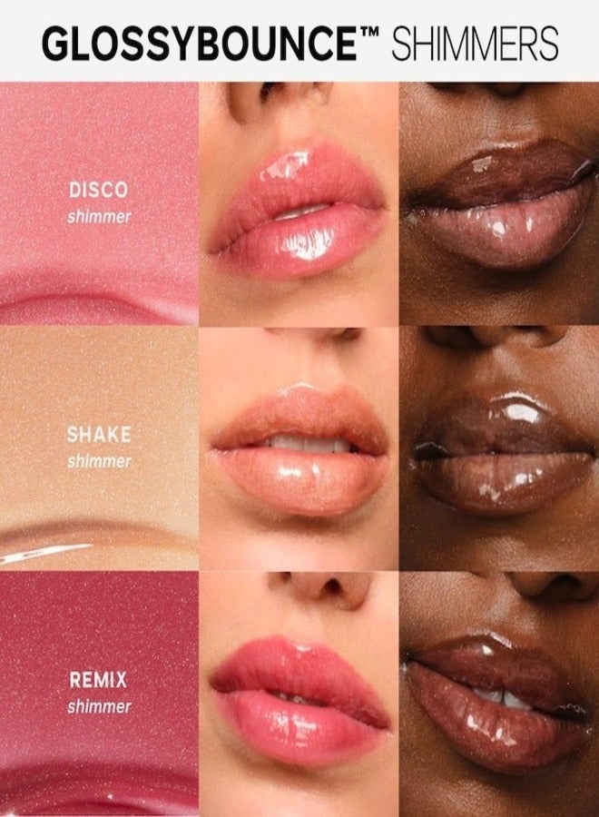 Saie Glossy Bounce™ High Shine Lip Gloss - Shake - warm nude shimmer , Moisturizing Oil Infused, 5ml