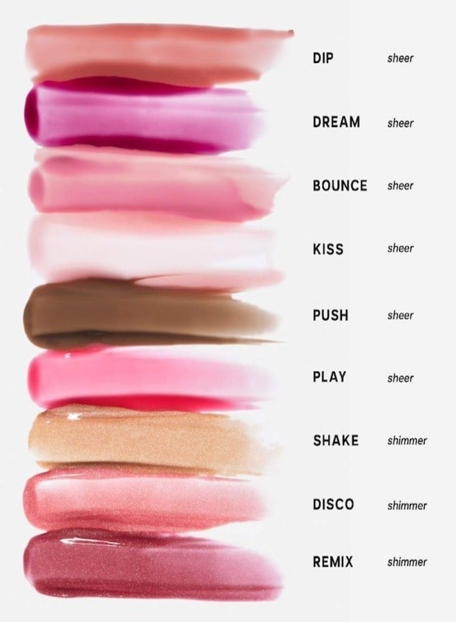 Saie Glossy Bounce™ High Shine Lip Gloss - Shake - warm nude shimmer , Moisturizing Oil Infused, 5ml