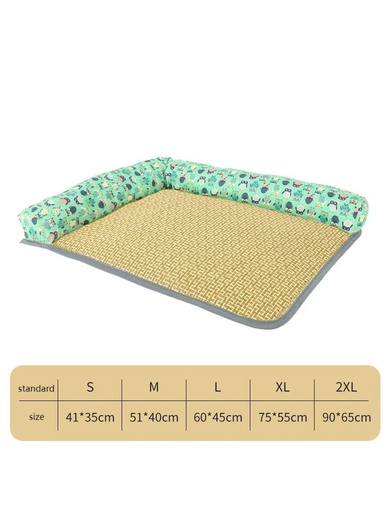 Pet dog sleeping mat nest pastoral grass mat cushion breathable comfort kennel cool down.