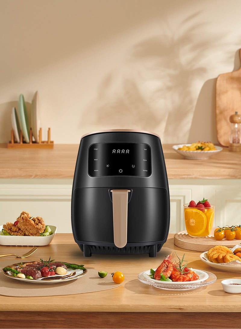 Air Fryer Smart Touch 6L Large Capacity 6 Presets, One-touch Panel, 360° Turbo Airflow Tech, LED Touch Display Countertop Healthy Oil Free Nonstick & Dishwasher-Safe Basket Air Fryer