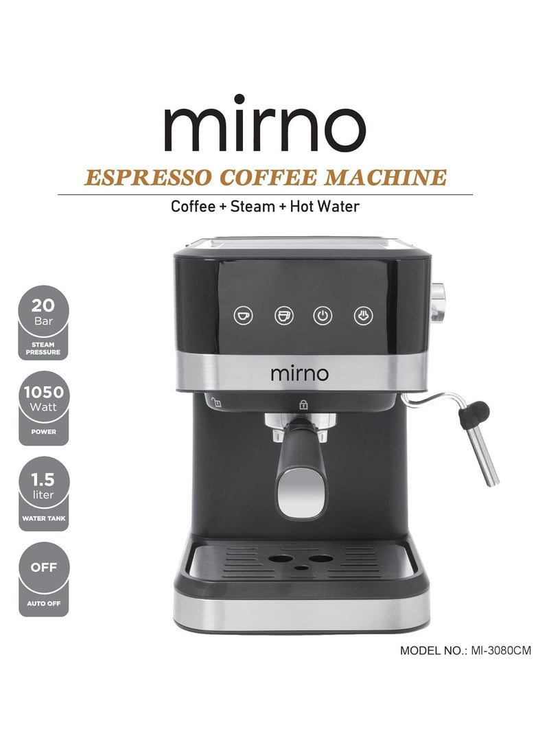 Mirno Espresso Coffee Machine 20 Bar with Touch Sensing Functions