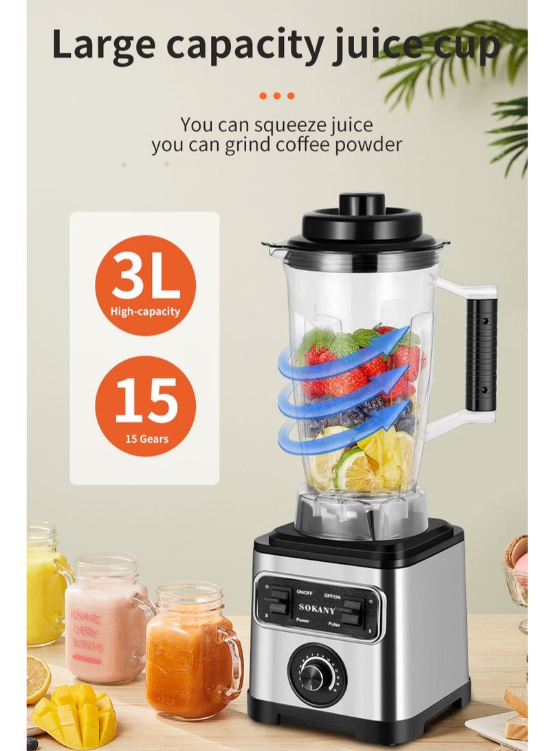 3-In-1 Juicer Blender Chopper Set 3L 6600W SK-3333 Black