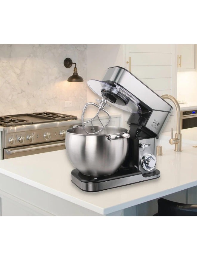 Stand Mixer with Dough Making Function, 10L Large Capacity, 800W Electric Kitchen Mixer with Stainless Steel Bowl, 6 Speed Settings, Tilt-Head, Multifunctional Mixer for Baking, Cake, Bread, Pizza Dough