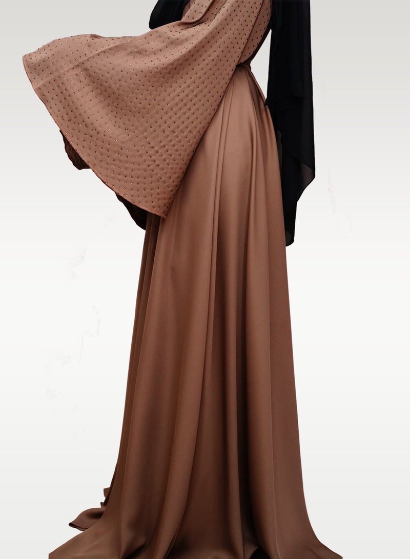 Golden Brown Flared Abaya