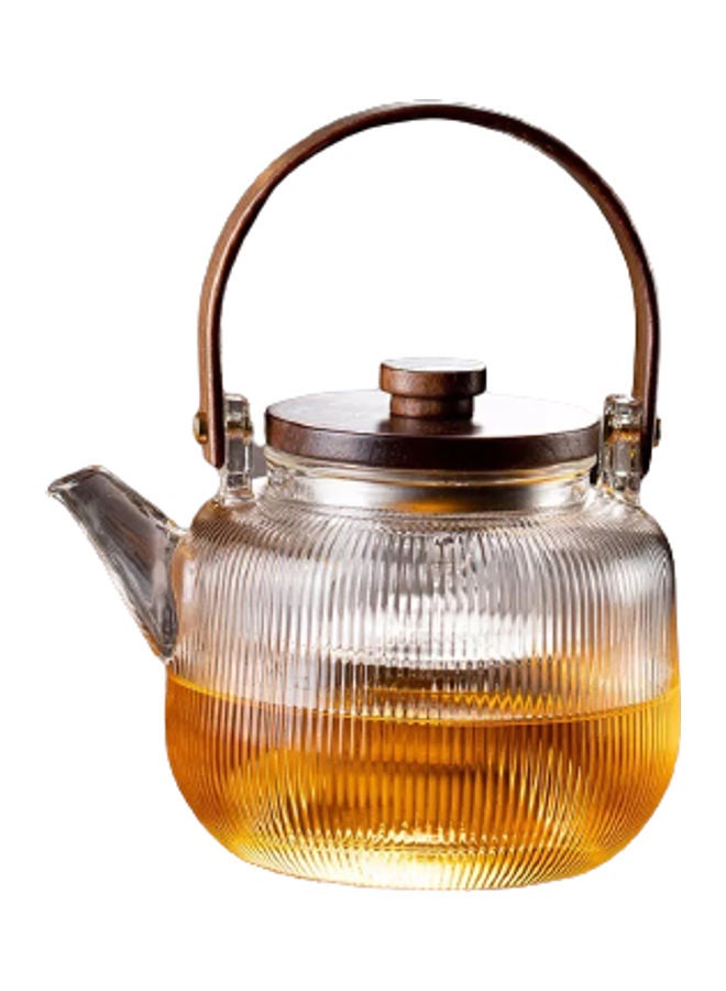 Glass Teapot Clear/Gold