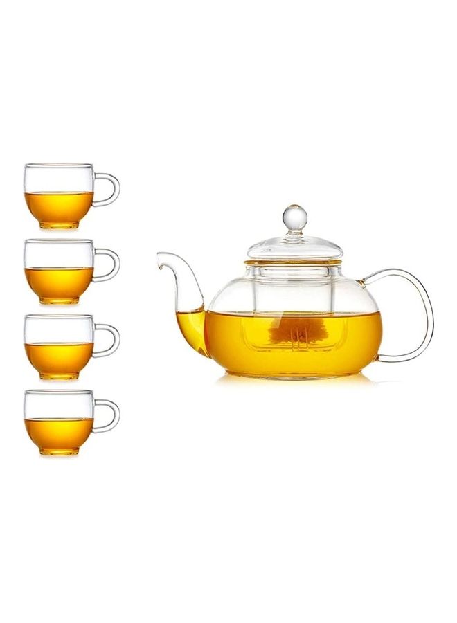 Heat Resistant Glass Teapot Set Clear 800ml