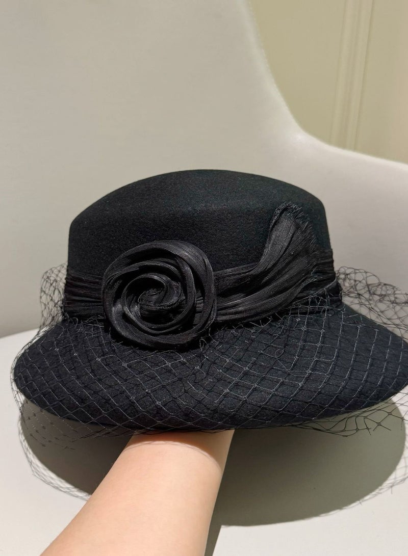 Women's Silk Wool Felt Top Hat