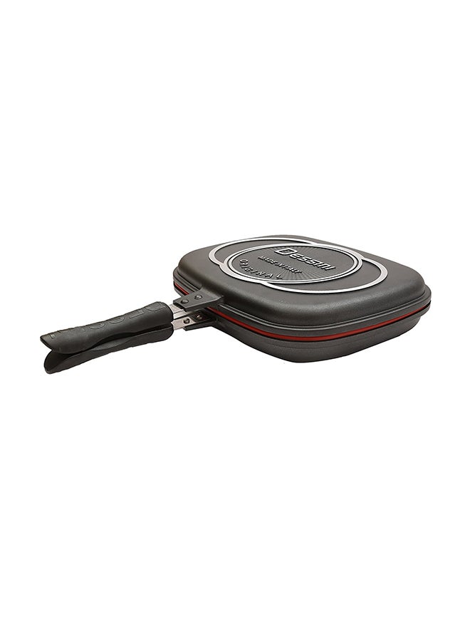 Double Grill Pan Black/Silver 40cm