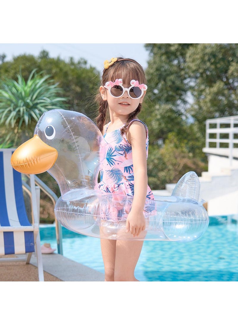 Baby Swimming Float Ring with Seat, Inflatable Children Waist Float Ring, Baby Free Swimming Ring, Safe and Durable, Pool Tool for The Age of 1-5 Years Kids,transparent