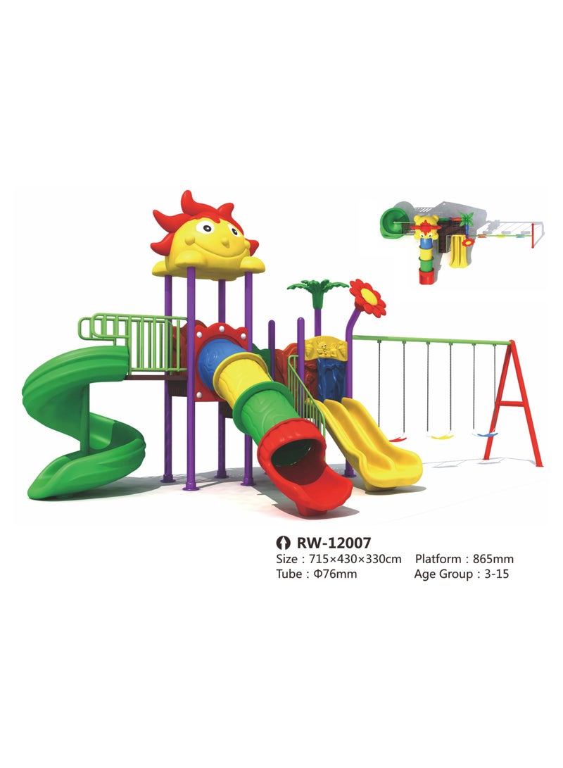 RBW TOYS Outdoor Games for Kids, Offer included Swings, Slides and Climbers Play-Ground Toys Area Size 710x450x360cm. MODEL : RW-12007.