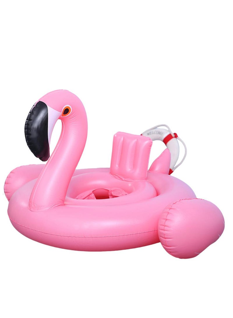 Baby Swimming Float Ring with Seat, Inflatable Children Waist Float Ring, Baby Free Swimming Ring, Safe and Durable, Pool Tool for The Age of 1-5 Years Kids,Pink-N