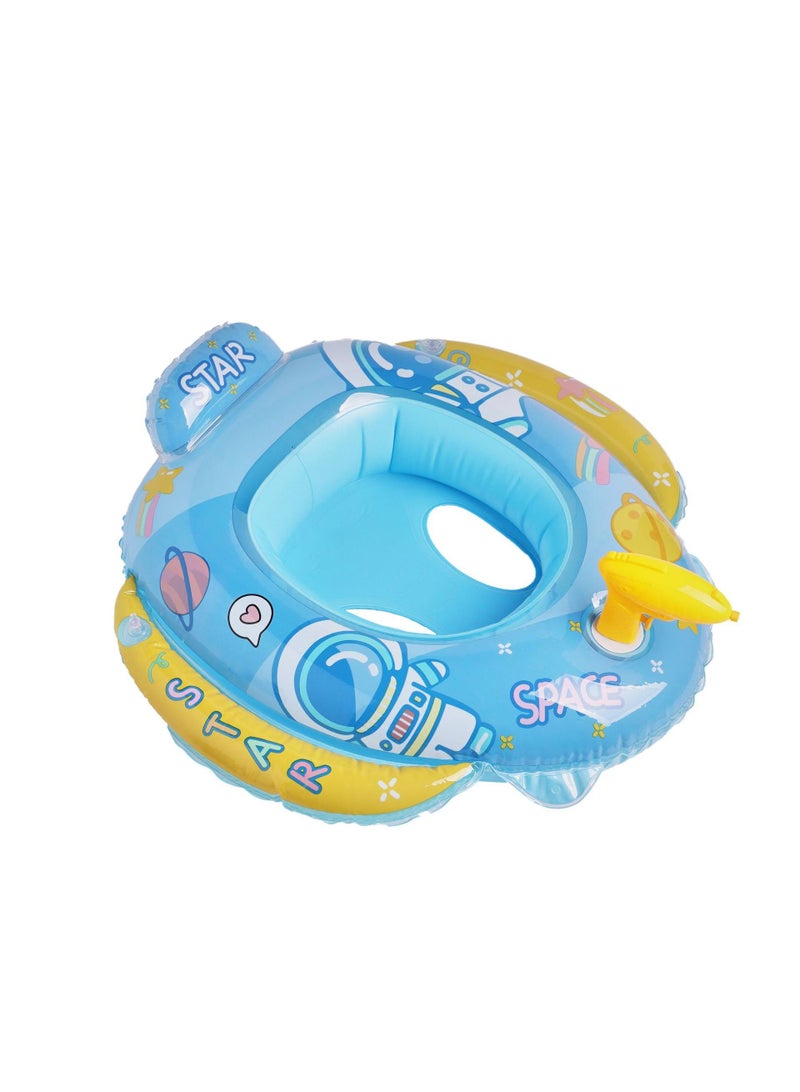 Baby Swimming Float Ring with Seat, Inflatable Children Waist Float Ring, Baby Free Swimming Ring, Safe and Durable, Pool Tool for The Age of 1-5 Years Kids,Blue-B