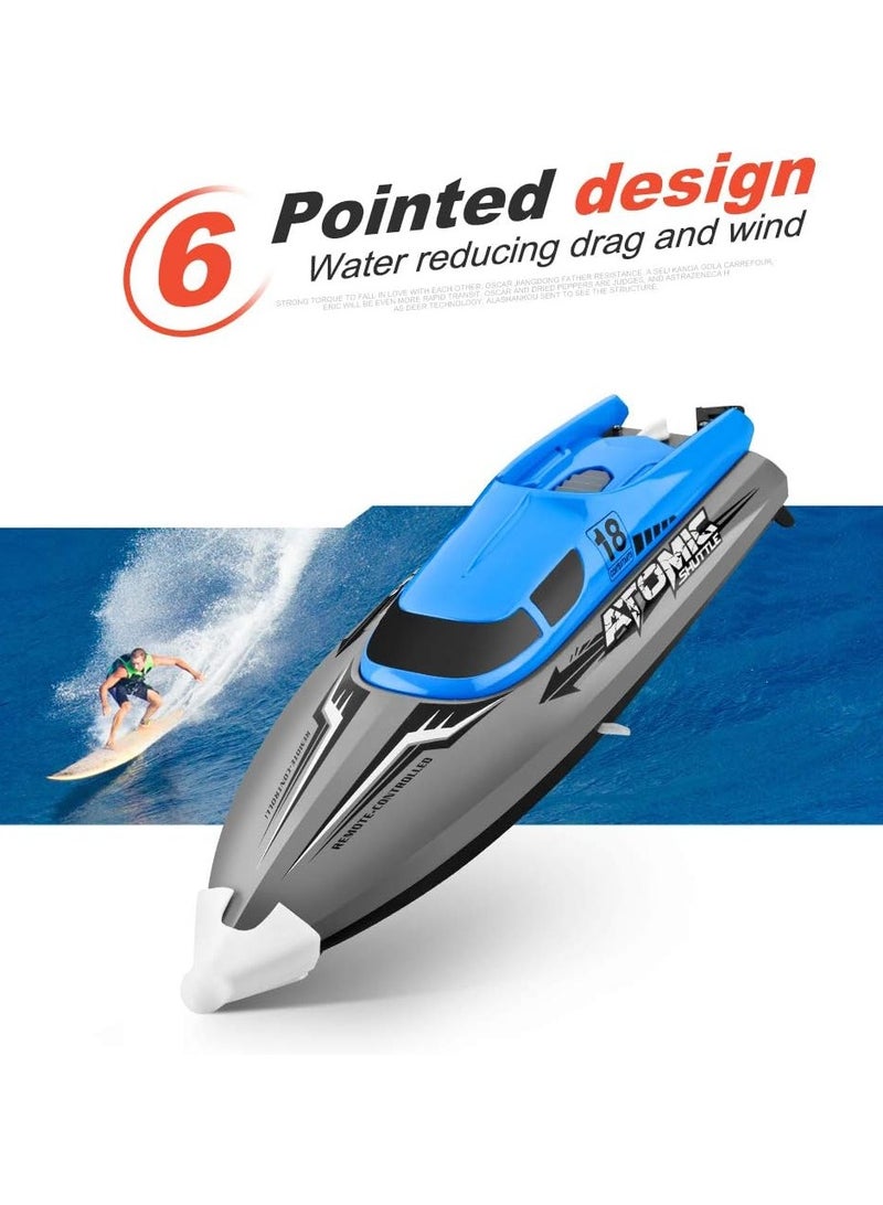 Remote Control Boat Remote Control Boat 30KM/H High Speed IPV7 Waterproof 2.4GHz 4 Channel Racing Boat for Kids Adults 2Batteries