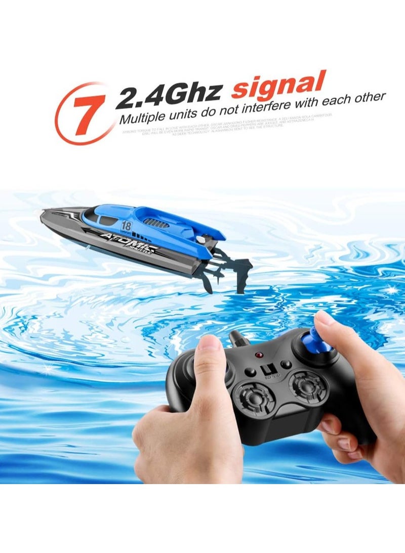 Remote Control Boat Remote Control Boat 30KM/H High Speed IPV7 Waterproof 2.4GHz 4 Channel Racing Boat for Kids Adults 2Batteries