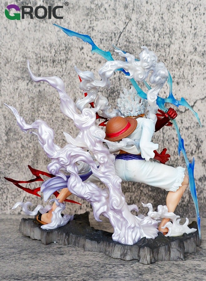 Luffy Anime Figure, One Piece Figure, Gear 5 Luffy Figure, 11-Inch Wink gk Luffy Anime Figure, Artist King Collection, Wink Luffy Anime Figure, PVC Character Collection Model Doll Toy One Piece Luffy