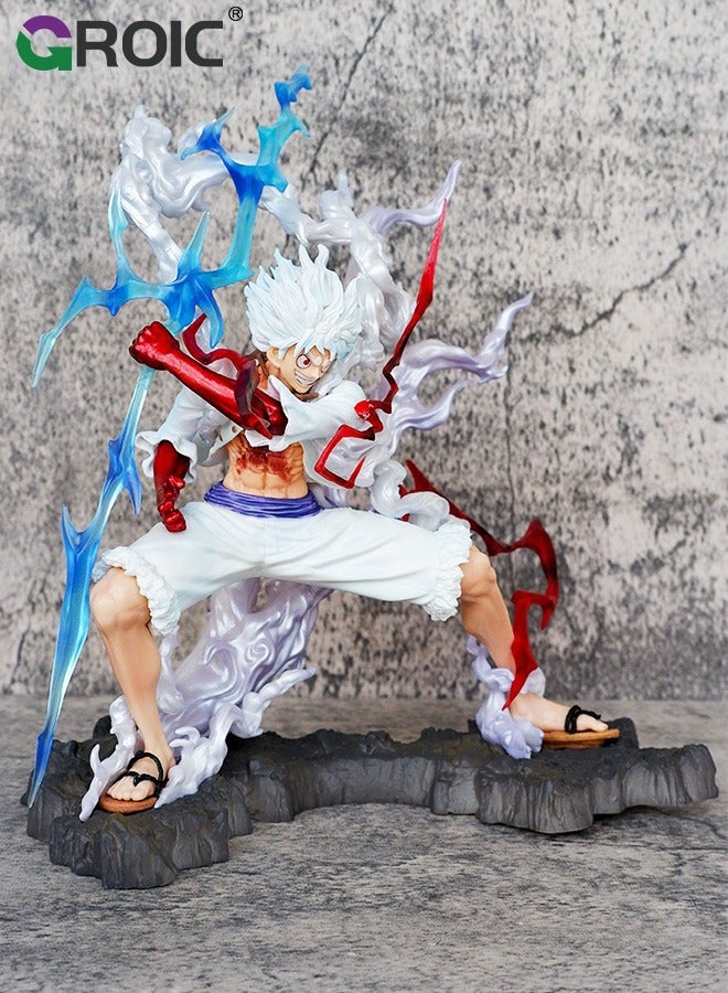 Luffy Anime Figure, One Piece Figure, Gear 5 Luffy Figure, 11-Inch Wink gk Luffy Anime Figure, Artist King Collection, Wink Luffy Anime Figure, PVC Character Collection Model Doll Toy One Piece Luffy
