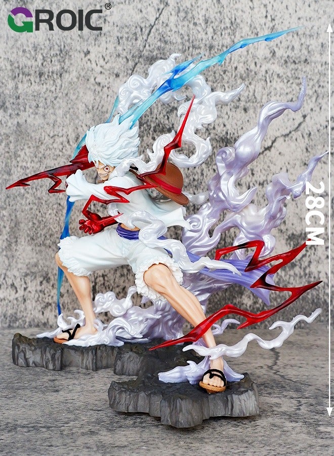 Luffy Anime Figure, One Piece Figure, Gear 5 Luffy Figure, 11-Inch Wink gk Luffy Anime Figure, Artist King Collection, Wink Luffy Anime Figure, PVC Character Collection Model Doll Toy One Piece Luffy