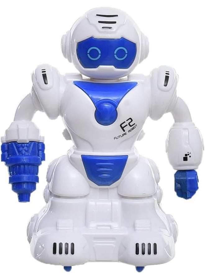 Plastic Super Hero Robot Friction Toy Suitable For Kids To Enhance Their Communication Skills - White Blue.