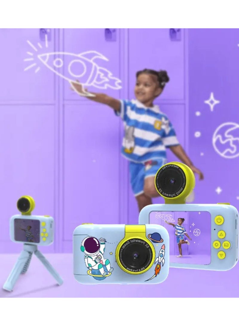 Lifestyle Kids Flip Digital Camera with Tripod Stand, Type-C Charging Port, 2.4