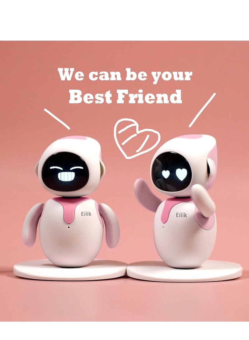 Eilik Pink - Touch Interactive Toys, Cute Robot Pets with Abundant Emotions