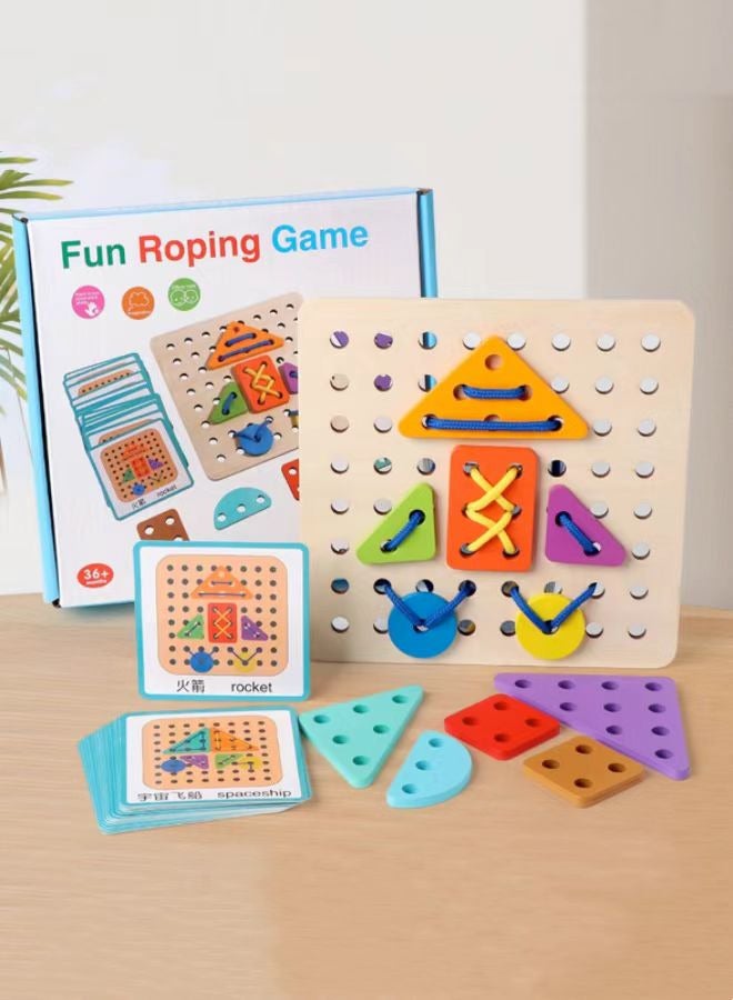 2024 Creative Lacing Board-Toy for Kids , Educational Baby Game,Shape Matching,Fun Wooden Toy