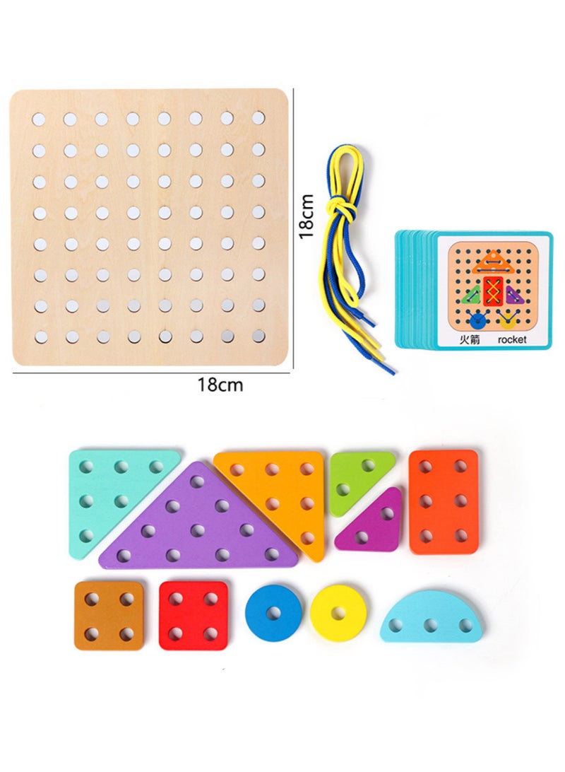 2024 Creative Lacing Board-Toy for Kids , Educational Baby Game,Shape Matching,Fun Wooden Toy