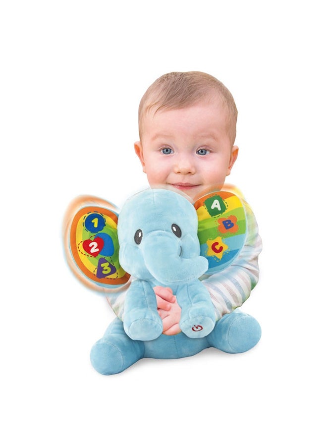Winfun Learn With Me Elephant – Interactive Light-Up Plush with Songs, Rhymes & Animal Sounds | Educational Musical Toy with Flashing Lights & Speech Modes & Cuddly Design | For Infant Ages 6 Months+