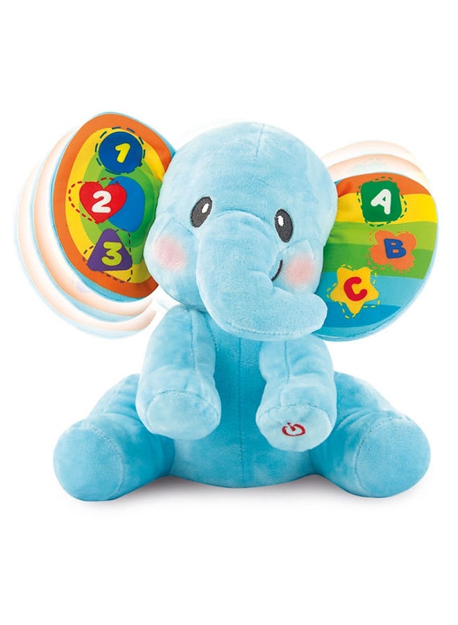 Winfun Learn With Me Elephant – Interactive Light-Up Plush with Songs, Rhymes & Animal Sounds | Educational Musical Toy with Flashing Lights & Speech Modes & Cuddly Design | For Infant Ages 6 Months+