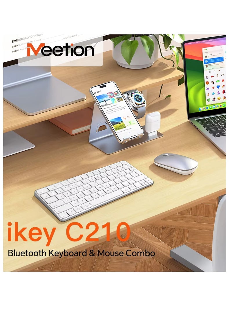 Meetion Wireless Ultra-thin Apple Keyboard and Mouse Combo ikey C210 Ingenious Spatial Economy Aesthetic Sobriety Redefined Universal Synchronization Protocol (Black)