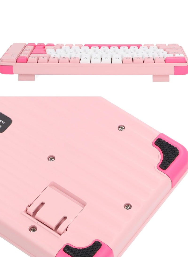 Mouse and Keyboard Combo, 84 Key Keyboard and 2.4G Mouse with Auto Sleep Mode Adjustable DPI 10 Meter Work Range. (Pink)