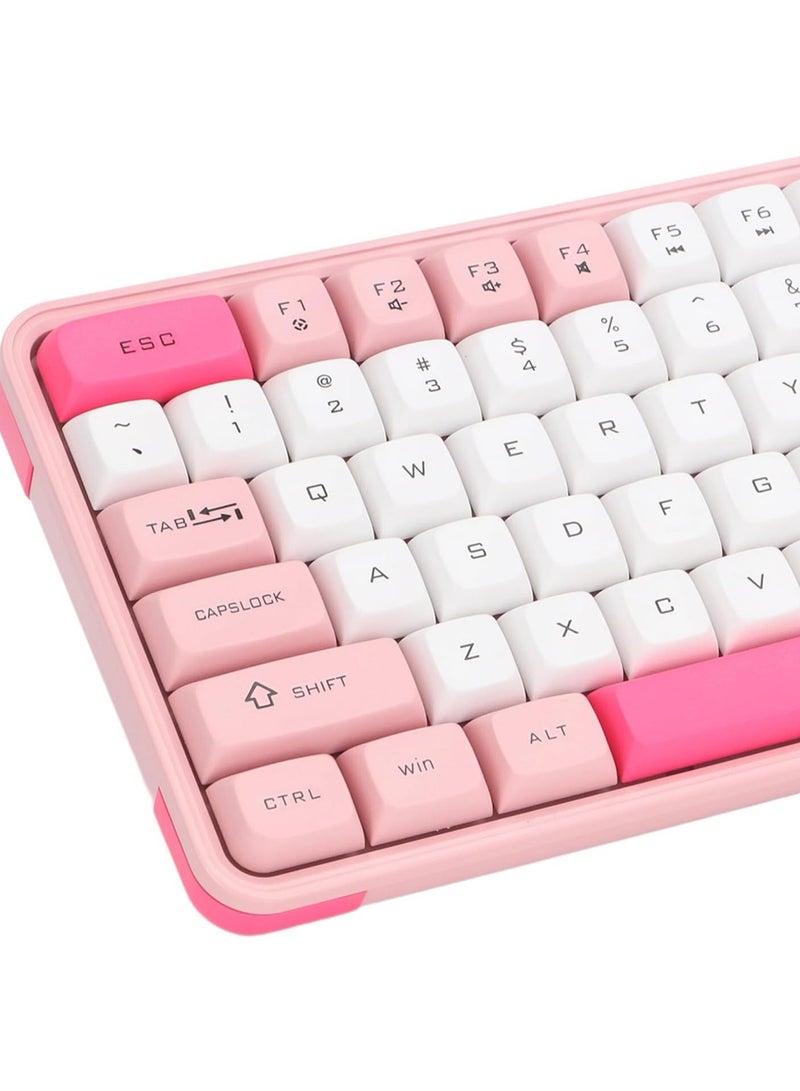 Mouse and Keyboard Combo, 84 Key Keyboard and 2.4G Mouse with Auto Sleep Mode Adjustable DPI 10 Meter Work Range. (Pink)