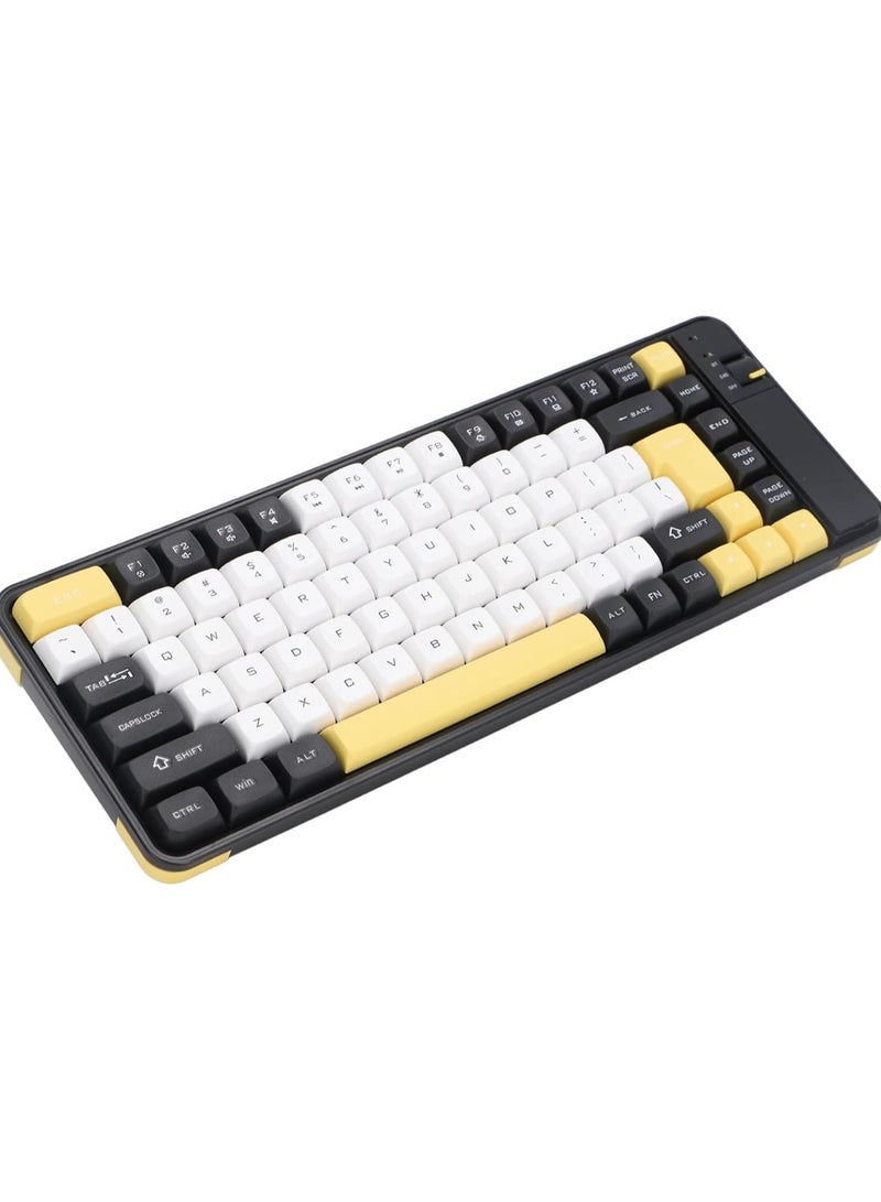 Mouse and Keyboard Combo, 84 Key Keyboard and 2.4G Mouse with Auto Sleep Mode Adjustable DPI 10 Meter Work Range. (Yellow)