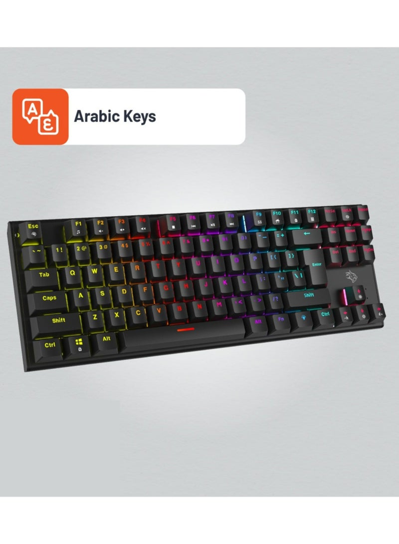 Mechanical Keyboard with Suspending Keycaps - Black