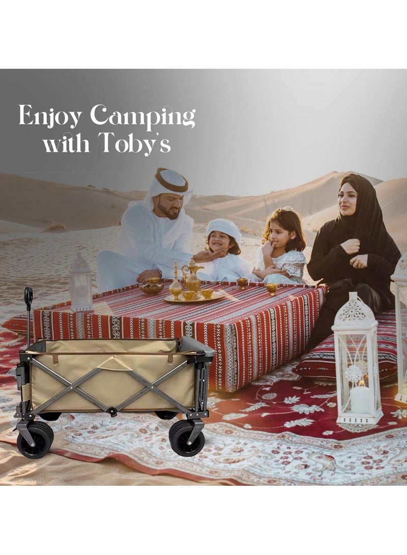 Toby's Outdoor Camping Trolley The Cart Handles Are Adjustable And Can Be Folded Into A Lightweight Outdoor Four-Wheeled Cart For Gardening, Sports, Camping And Picnics