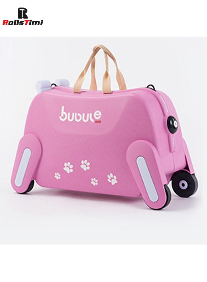 Kid's Doggie Suitcase, Can Be Ridden, Can Sit, Pink