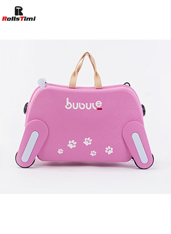 Kid's Doggie Suitcase, Can Be Ridden, Can Sit, Pink