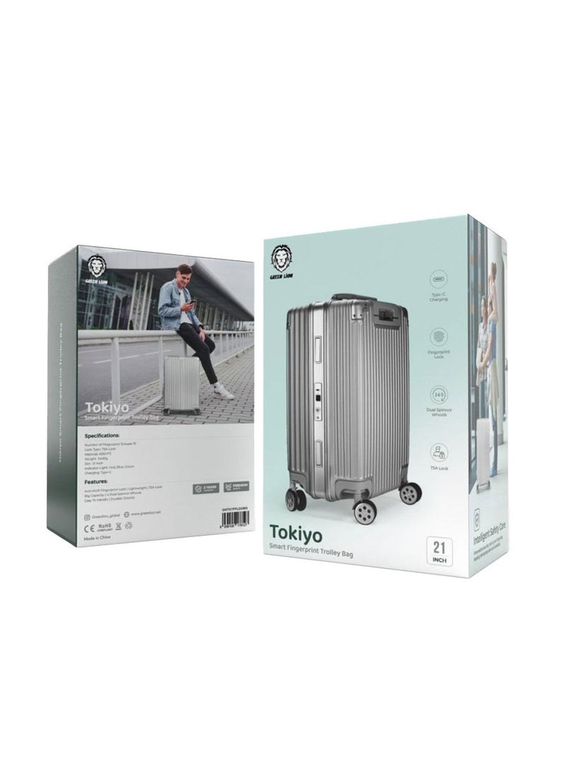 Tokiyo Smart Fingerprint Trolley Bag - Silver