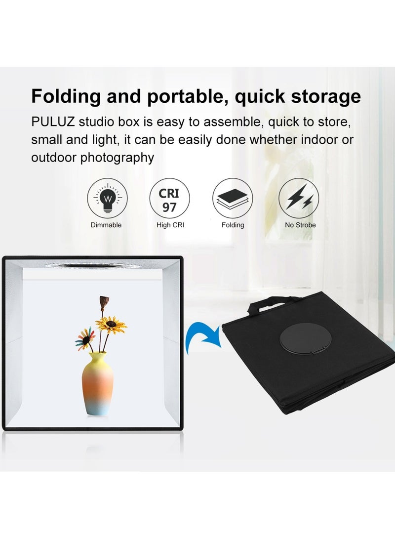 PULUZ 30cm Folding Portable Ring Light Photo Lighting Studio Shooting Tent Box Kit with 6 Colors Backdrops (Black, White, Yellow, Red, Green, Blue), Unfold Size: 30cm x 30cm x 30cm