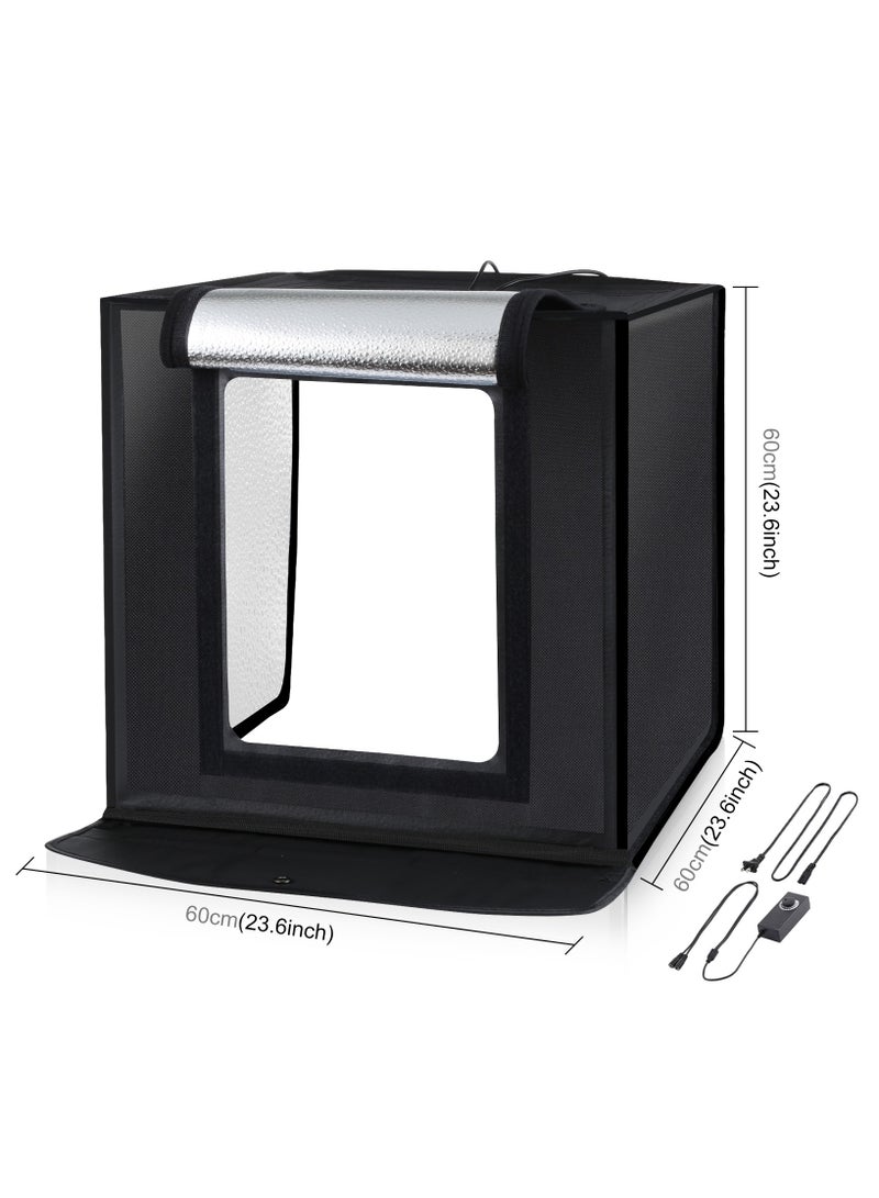 PULUZ Photo Studio Light Box Portable 60 x 60 x 60 cm Light Tent LED 5500K White Light Dimmable Mini 36W Photography Studio Tent Kit with 6 Removable Backdrop (Black Orange White Green Blue Red)