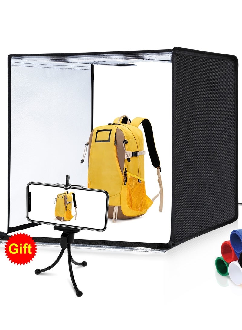 PULUZ Photo Studio Light Box Portable 60 x 60 x 60 cm Light Tent LED 5500K White Light Dimmable Mini 36W Photography Studio Tent Kit with 6 Removable Backdrop (Black Orange White Green Blue Red)