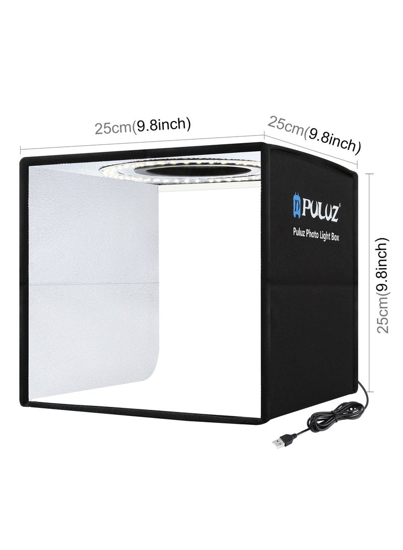 PULUZ Folding Portable Photo Lighting Studio Shooting Tent Box with 12 Colors Backdrops, 25cm x 25cm x 25cm