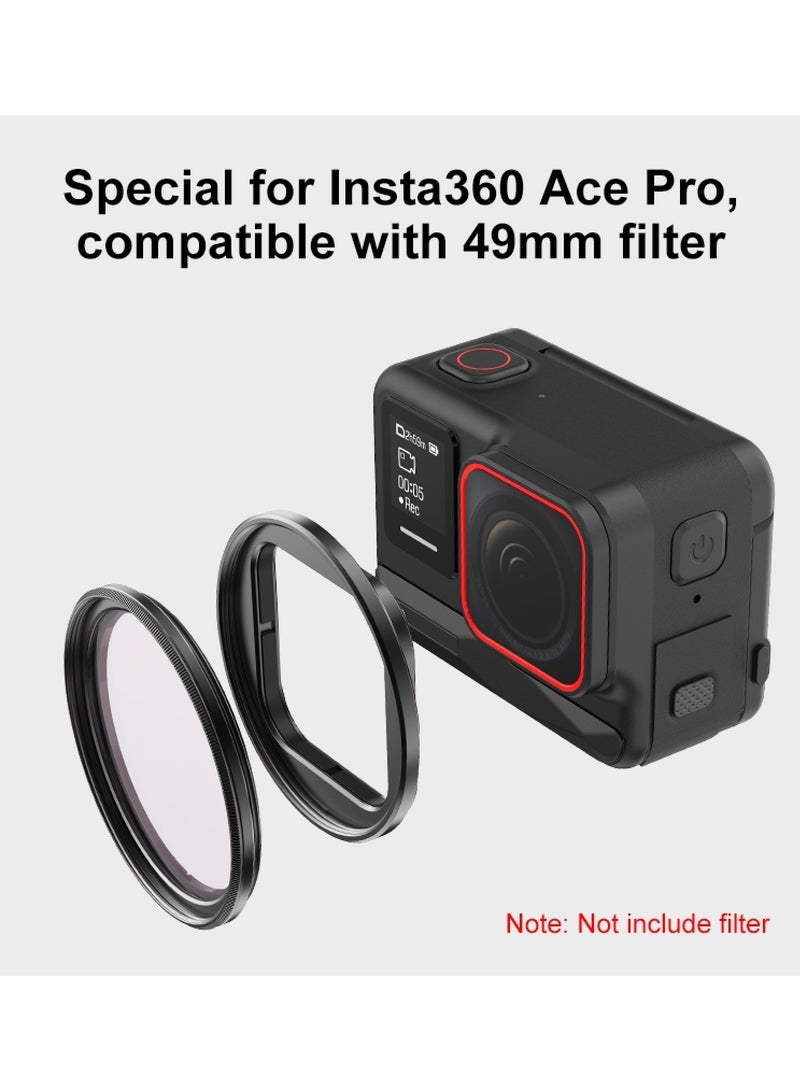For Insta360 Ace Pro Filter Holder Metal Protective Filter Frame (Black)