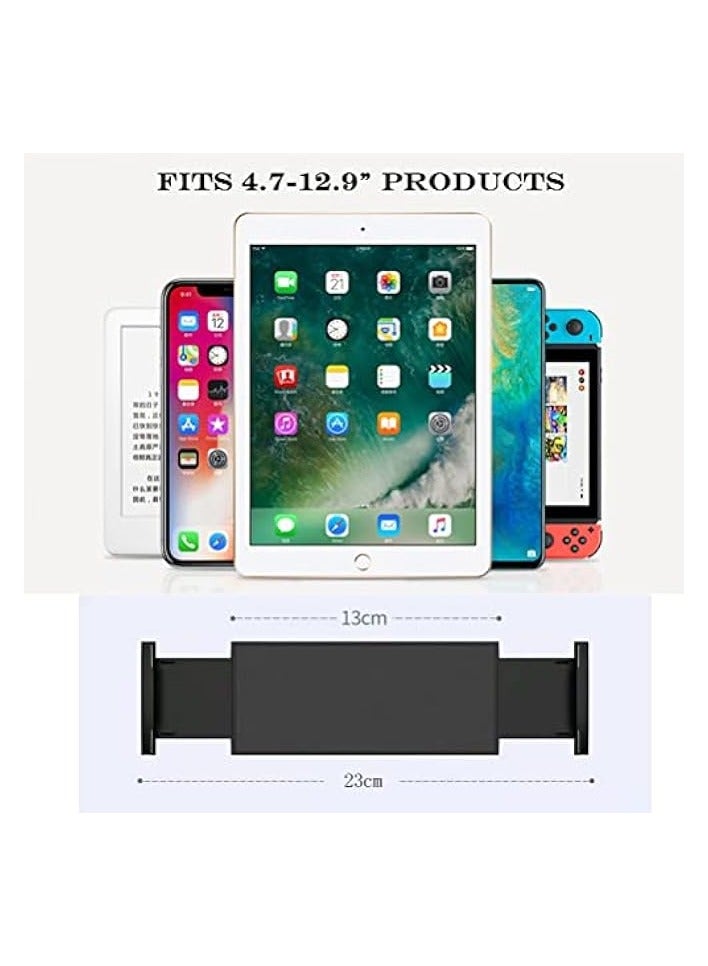 Tablet Stand for Bed Tablet Holder Adjustable Phone Stand Holder Floor Stand for 4.7-12.9'' iPad, iPhone, Samsung Galaxy Tablet Black