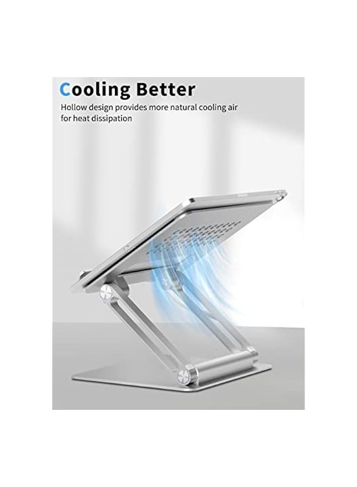 Tablet Stand for Desk, Multi-Angle Adjustable Tablet Holder, Foldable Portable Ergonomic Design, Premium Metal Tablet Riser Compatible with 7 to 13.3 Inches Tablets, Silver