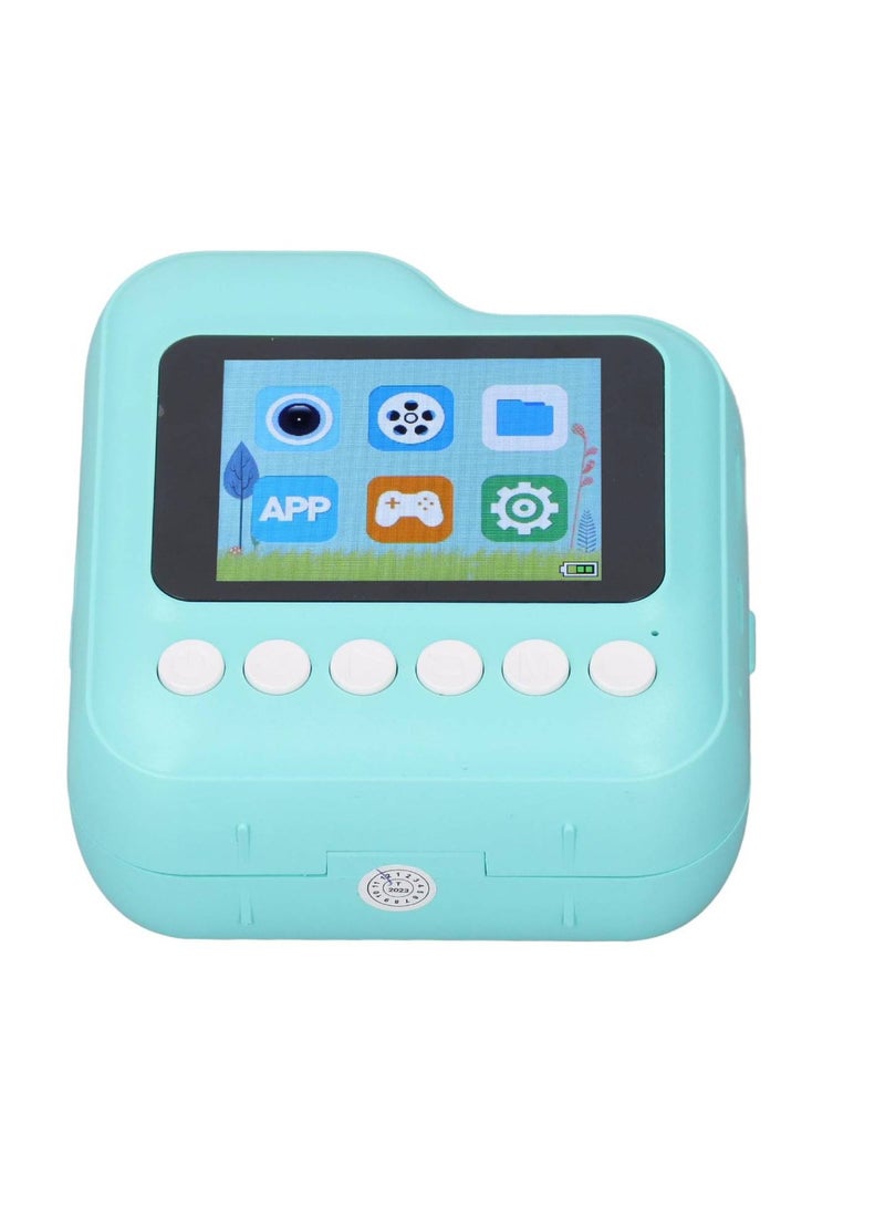 Digital Camera For Kids 48MP Kids Camera With 32GB SD Card Full HD 1080P Cameras Mini Kids Camera With Instant Print Thermal Printer With 3 Thermal Rolls 2.4Inch Eye Protect Screen Camera Green