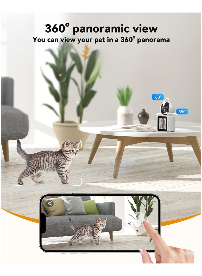 Video Pet Dog Camera Indoor Two Way Wireless Security Camera Monitor 1080P With Phone App And Motion Detection Baby Elderly Nanny Audio Calling Device Pan Tilt