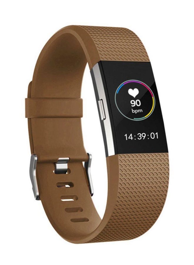 Resin Replacement Sport Band For Fitbit Charge 2 Brown