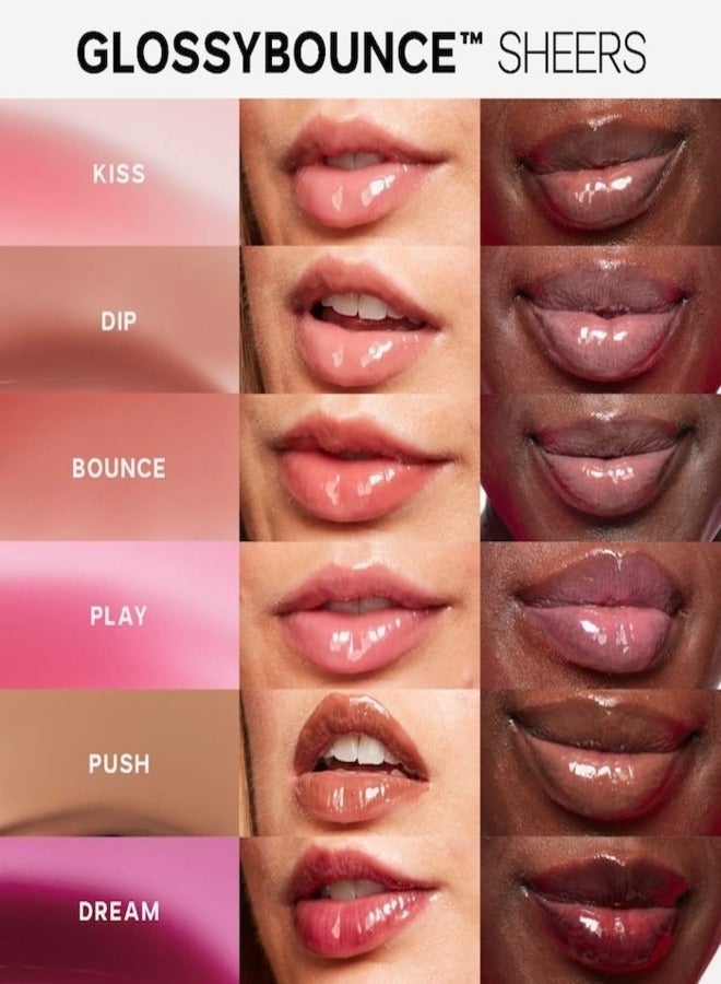 Saie   Glossy Bounce™  High Shine Lip Gloss -  Push - soft brown ,  Moisturizing Oil Infused, 5ml